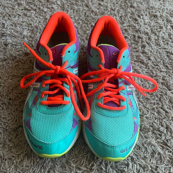 Asics Women's Gel-Frantic Blue / Purple / Orange Athletic Shoes Size 6.5 - Picture 2 of 7